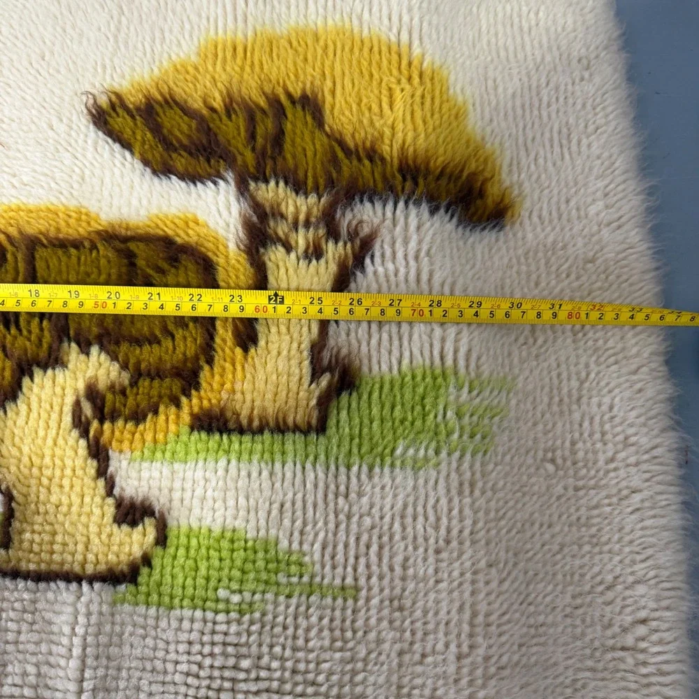 Vintage Mushroom Latch Hook Gallery Wall Hanging Retro Cottagecore Forest 1970s